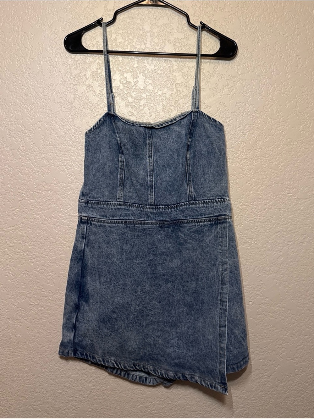 SHEIN Blue Denim Mini Romper